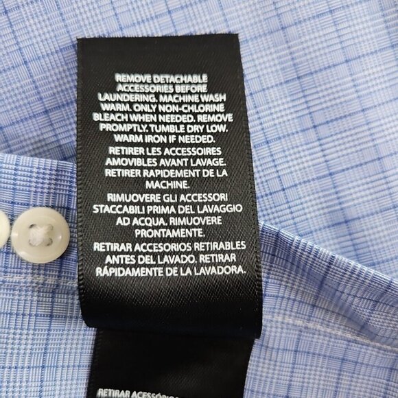 Lauren Ralph Lauren Button-Up Shirt 16 34/35 Blue Label Quiet Luxury Slim Fit - Picture 15 of 16